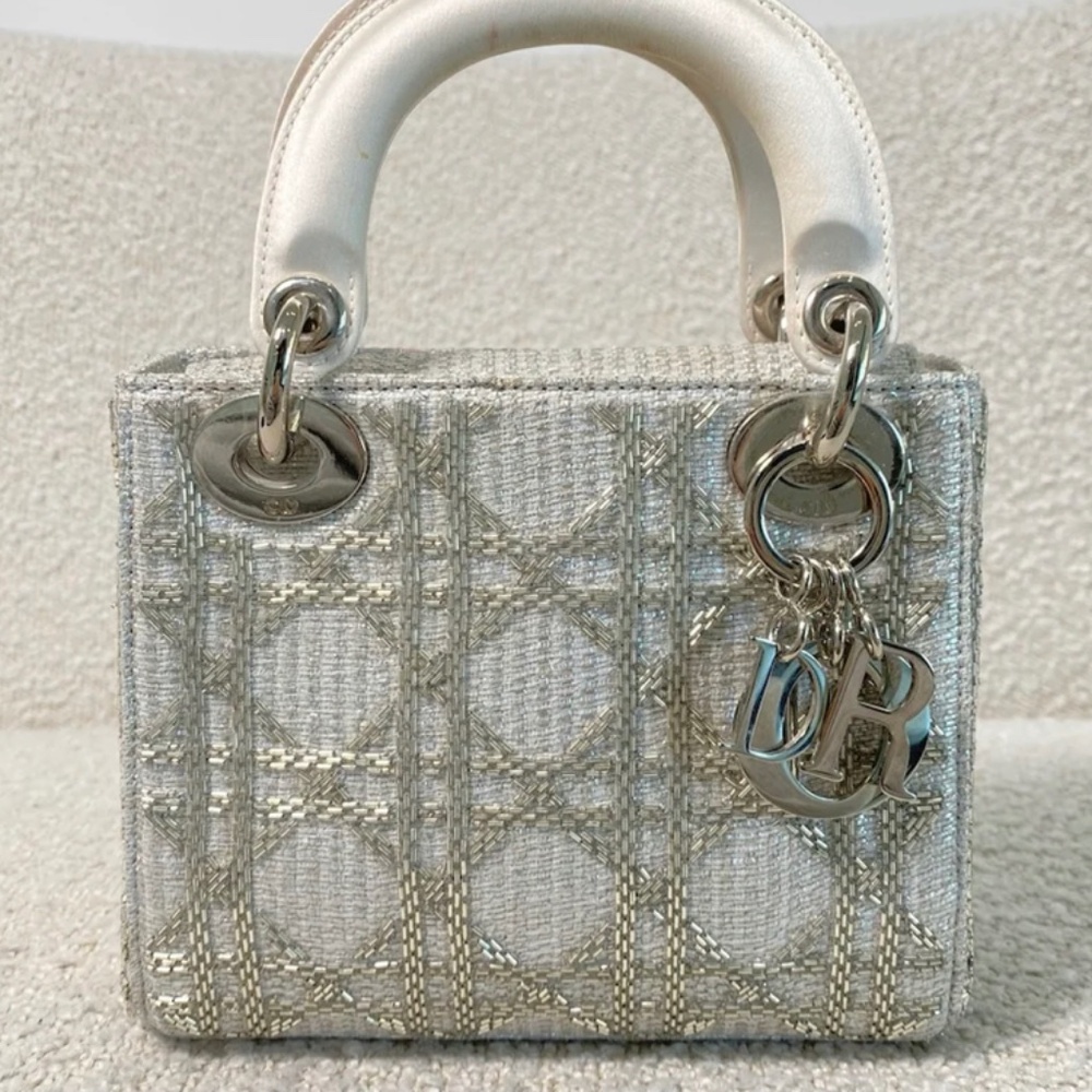 Authentic Dior Mini Lady Bag Sequin Tweed